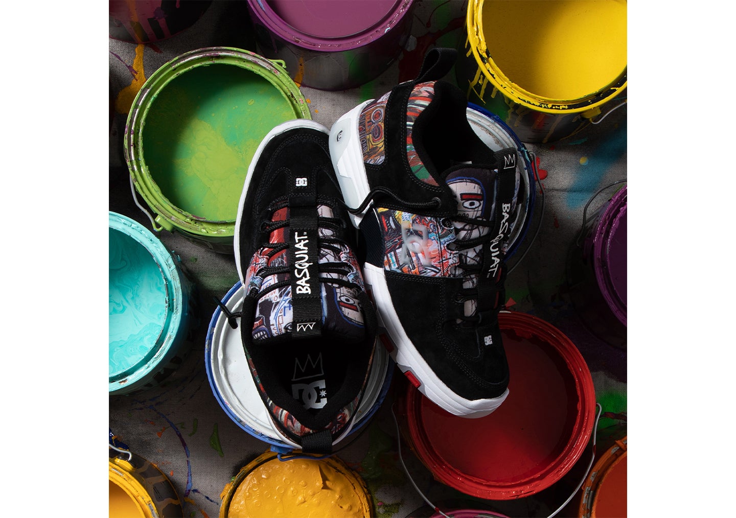 DC shoes✖️Basquiat コラボスニーカー DCシューズ」がバスキアとコラボ 大胆な色使いが映える