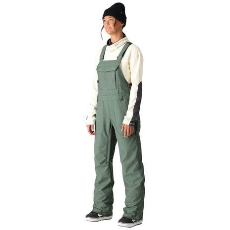 686 Black Magic Insulated Bib Pant in Cypress Green Dobby