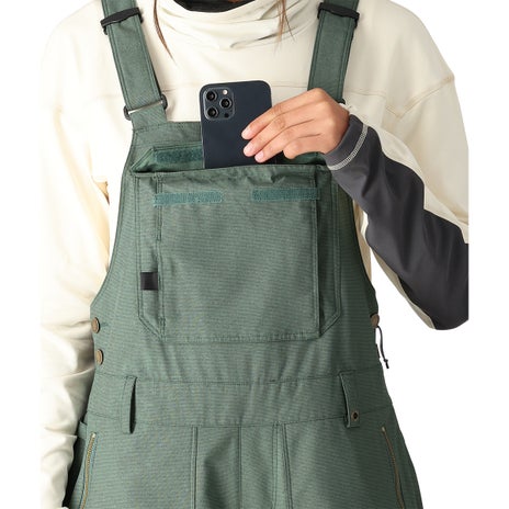 686 Black Magic Insulated Bib Pant in Cypress Green Dobby
