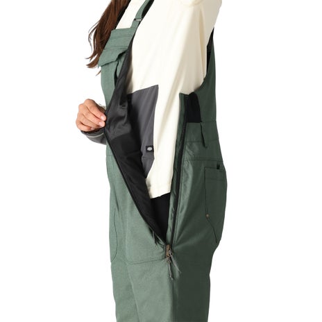 686 Black Magic Insulated Bib Pant in Cypress Green Dobby