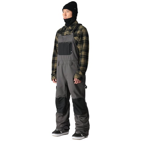 686 Hot Lap Insulated Bib Pant in Charcoal Colorblock