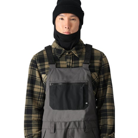 686 Hot Lap Insulated Bib Pant in Charcoal Colorblock