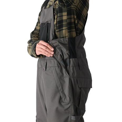 686 Hot Lap Insulated Bib Pant in Charcoal Colorblock