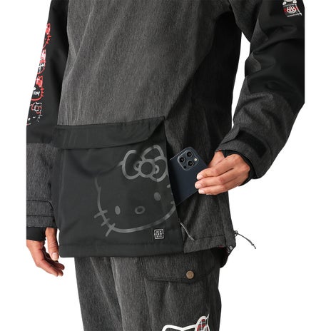 686 Upton Insulated Anorak in Hello Kitty Black Denim