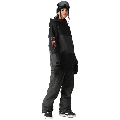 686 Upton Insulated Anorak in Hello Kitty Black Denim