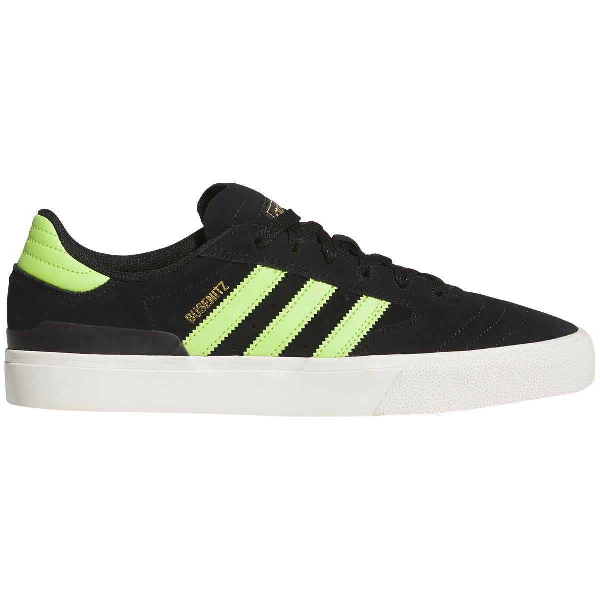 Adidas Busenitz Vulc II Shoe in Core Black/Solar Slime/Gold