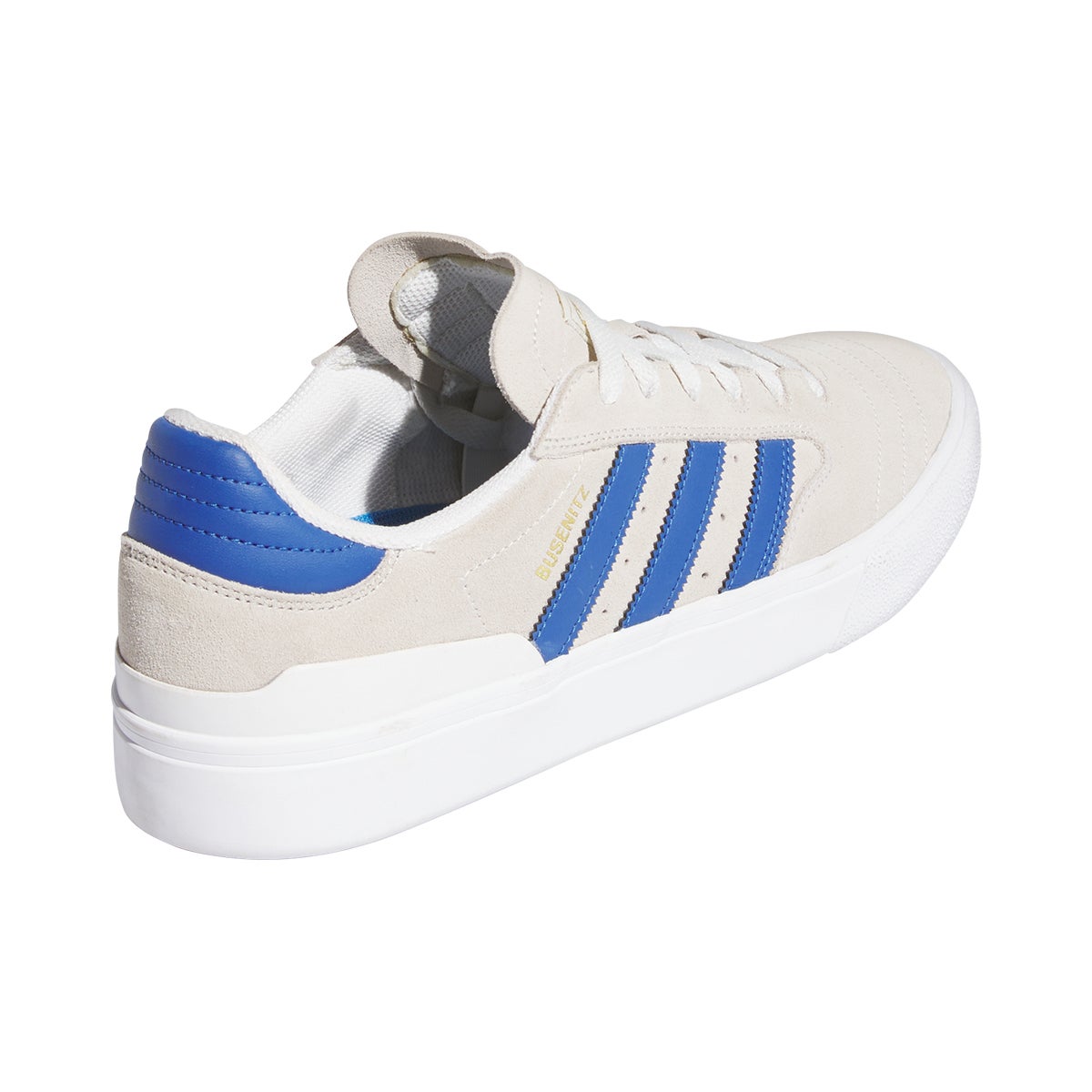 Adidas Busenitz Vulc II Shoe in White Royal Blue Gold Boardertown