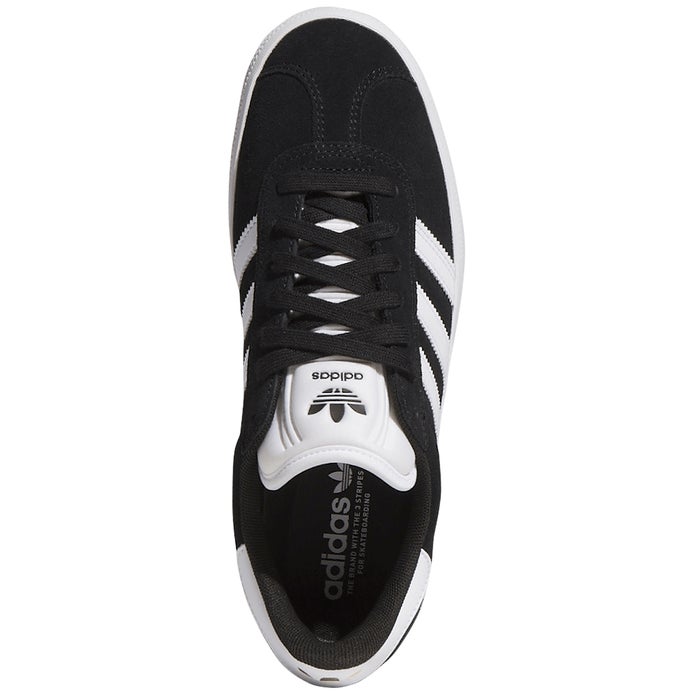 Adidas Gazelle ADV Shoe in Black/White/Gold | Boardertown Adidas Gazelle ADV Shoe in Black/White/Gold | Boardertown