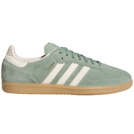 Adidas Samba ADV Shoe in Green/White/Gold