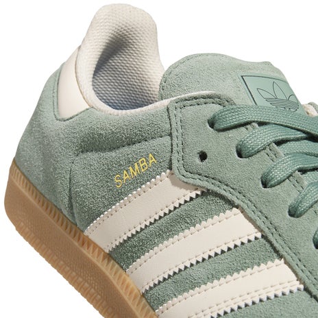 Adidas Samba ADV Shoe in Green/White/Gold