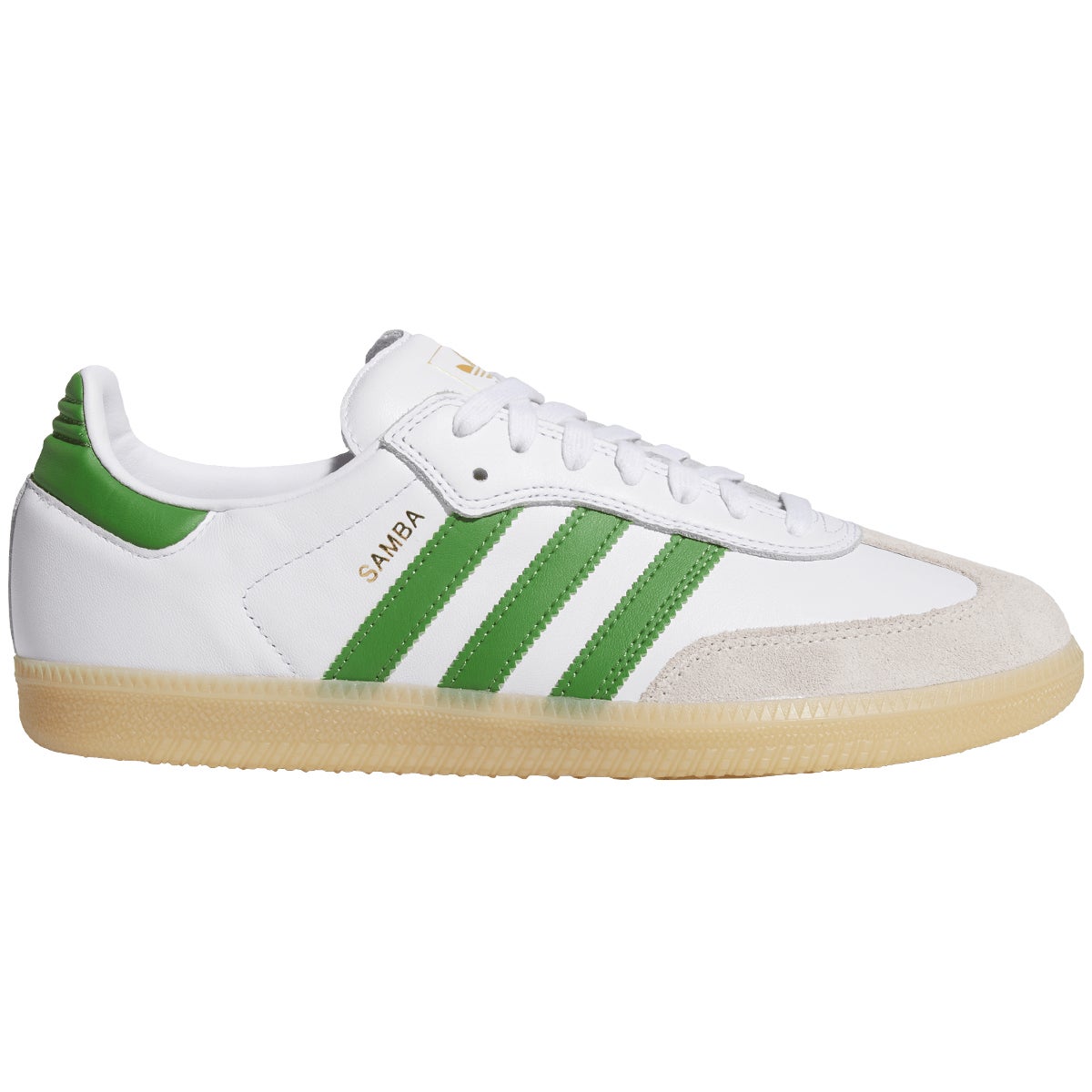 Adidas Samba ADV Shoe in White/Crew Green/Gum | Boardertown