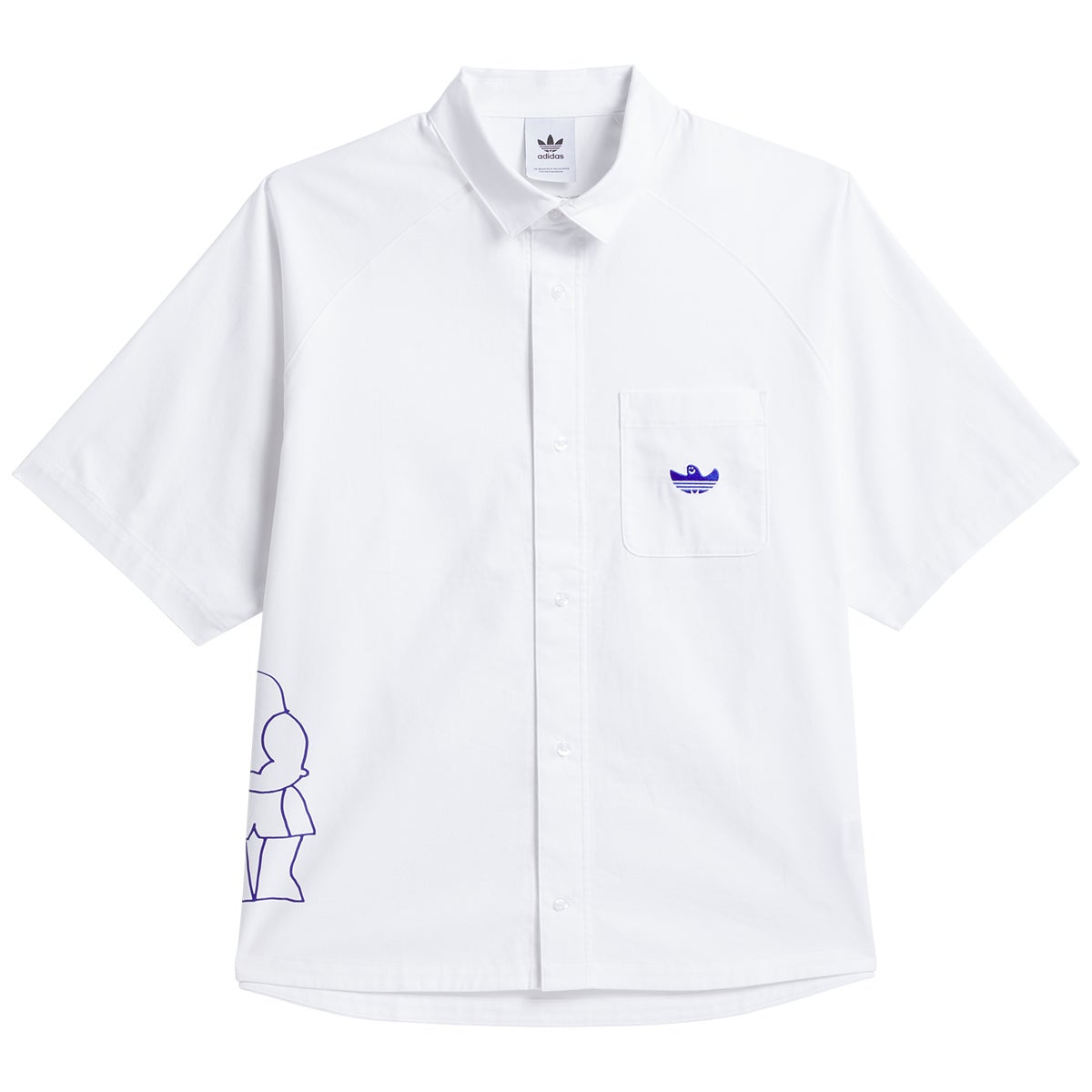 Adidas Shmoofoil Fighter Button Shirt in White Boardertown