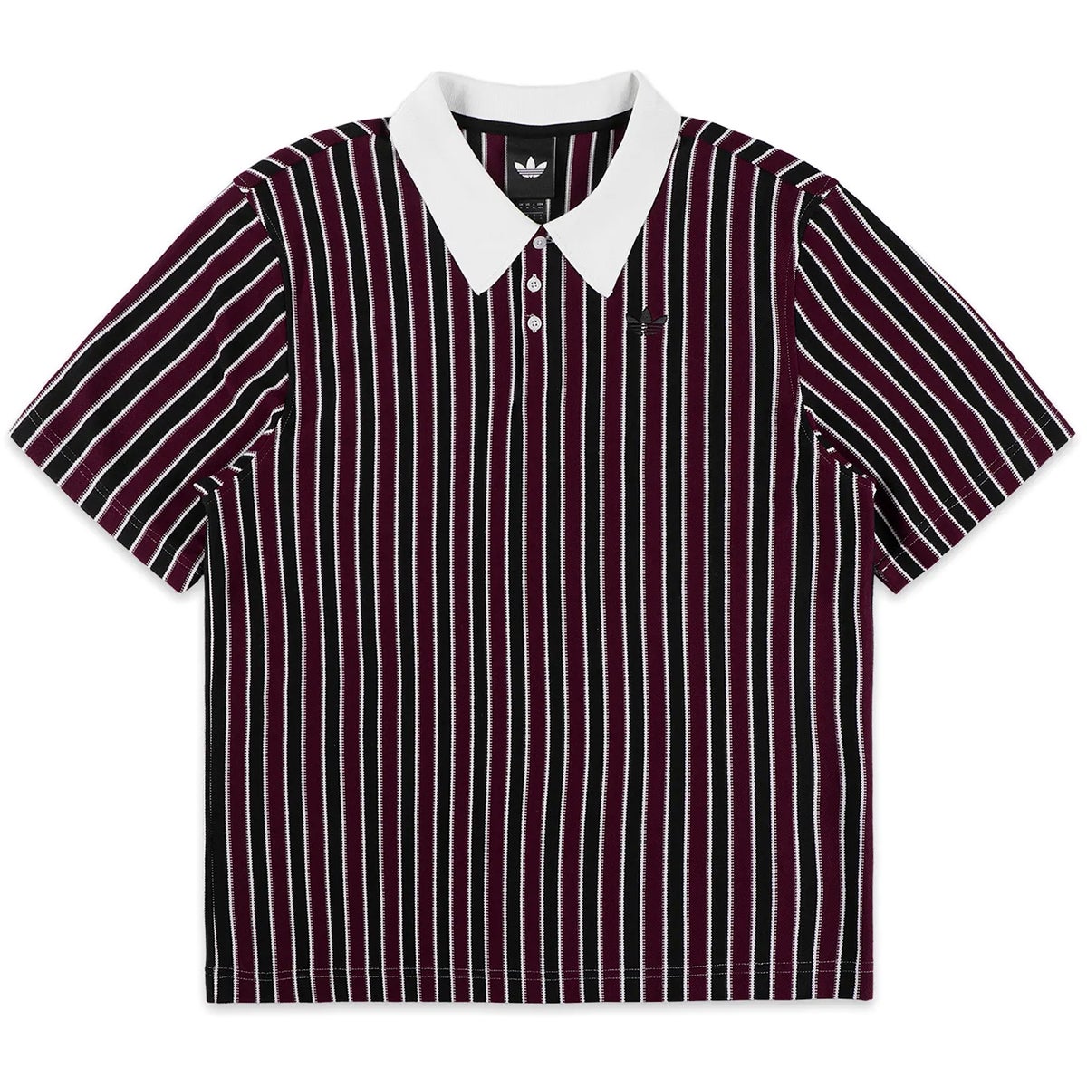 Adidas Skateboarding Classic Polo Shirt in White/Black/Maroon 