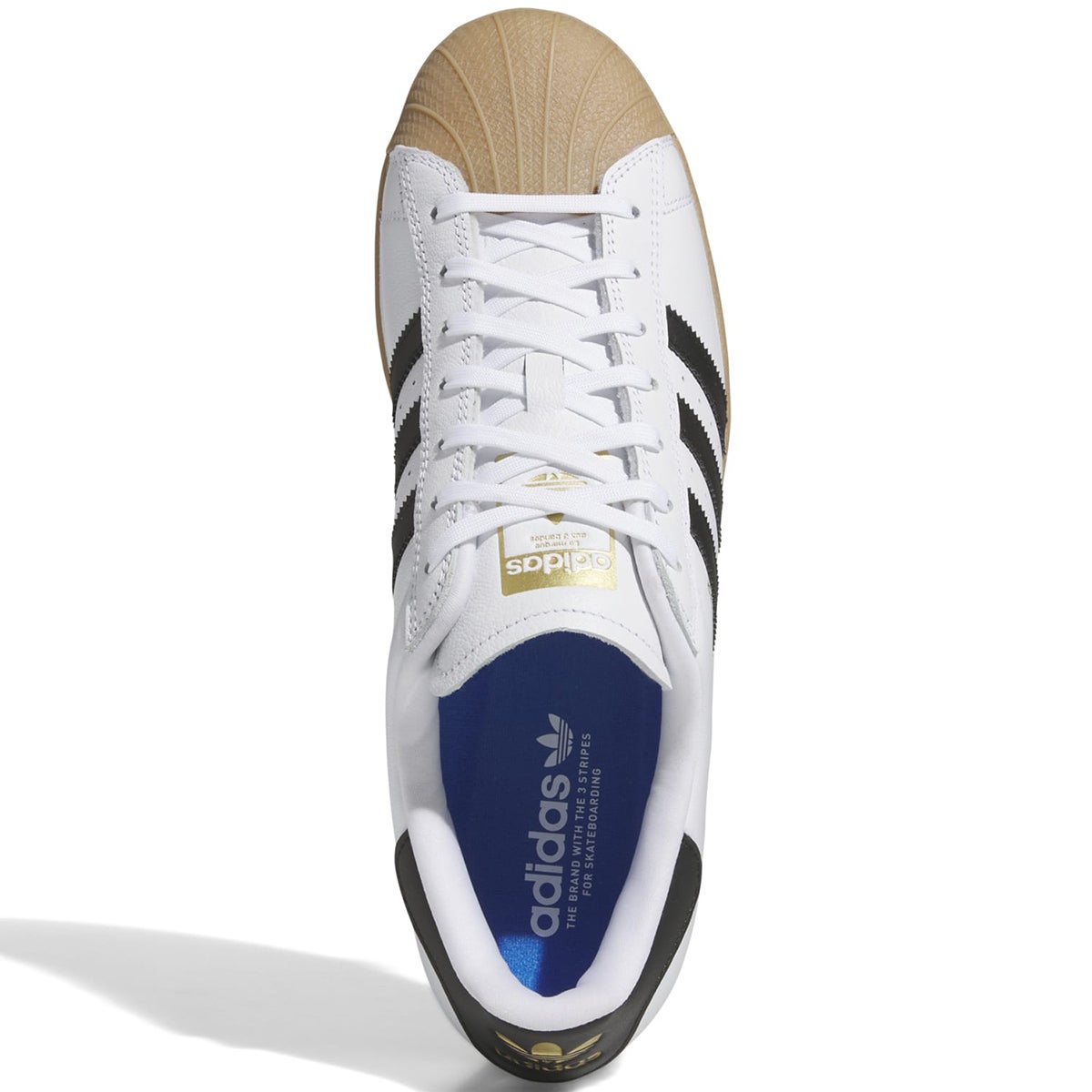 Adidas Superstar ADV Shoe in White/Black/Gum Boardertown