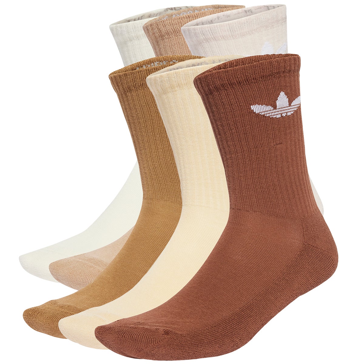 Adidas Trefoil Crew Sock Pack in Cream White/Wonder Quartz/Sand