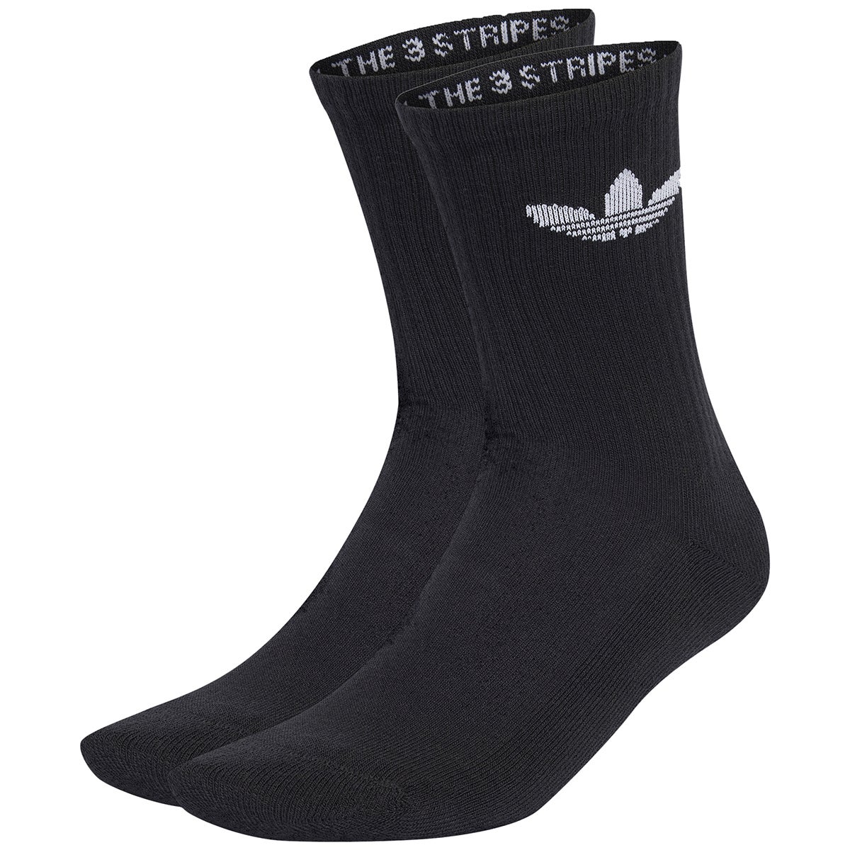 Adidas Trefoil Cushion Crew Sock 3 Pack in Black | Boardertown