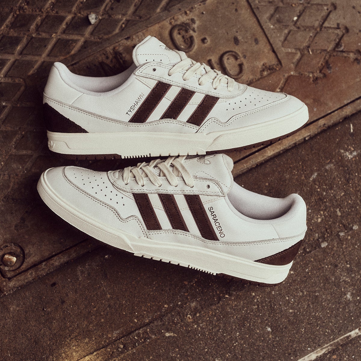 Adidas Tyshawn II X Zach Saraceno Shoe in Crystal White/Brown