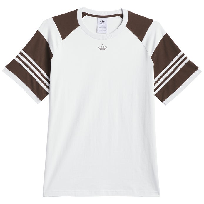 Adidas Tyshawn Tee in Crystal White/Dark Brown