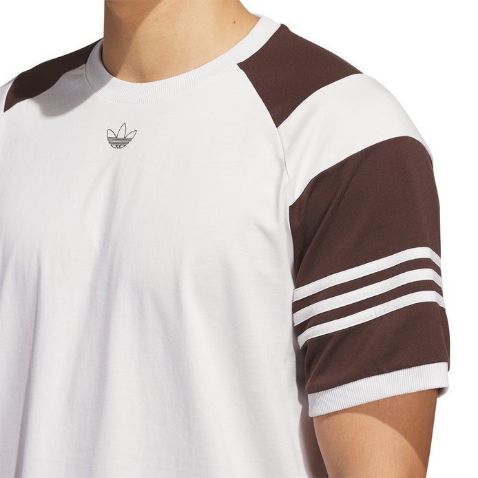 Adidas Tyshawn Tee in Crystal White/Dark Brown