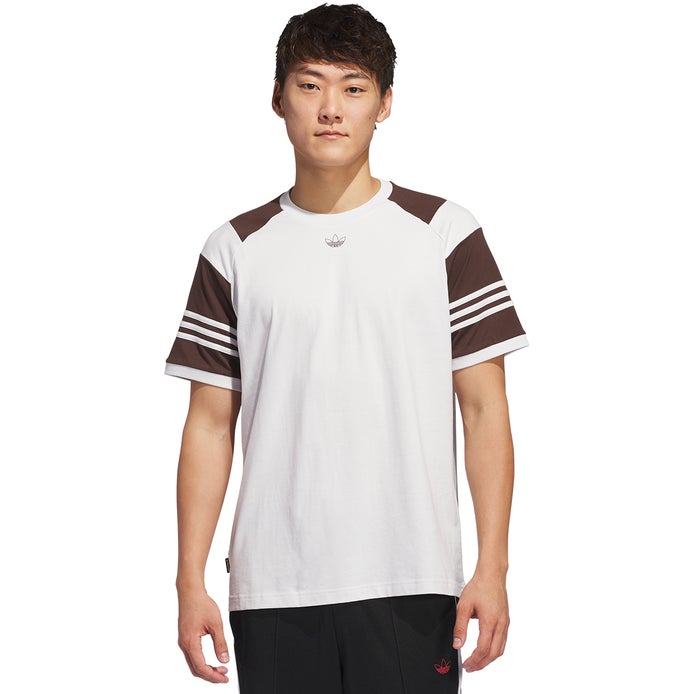 Adidas Tyshawn Tee in Crystal White/Dark Brown