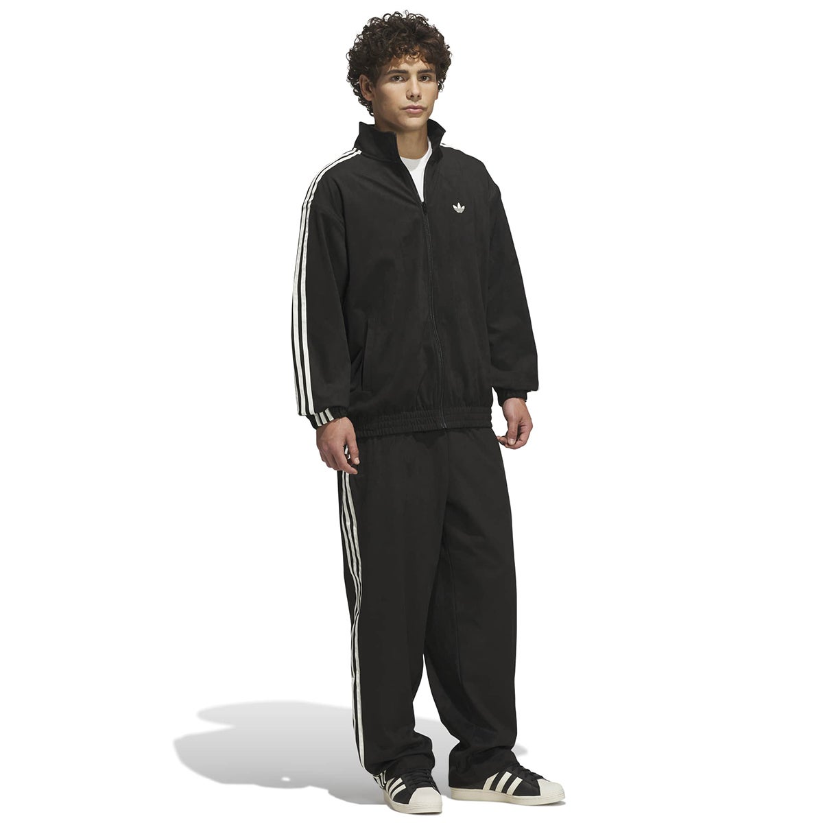 dezert sport 田中オム　archive スウェードジャケット Adidas Vintage Superfire Jacket in Black/Cream White | Boardertown JP