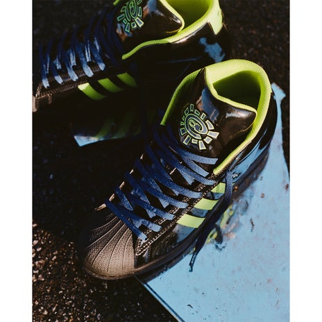 Adidas x Always Pro Model ADV Shoes in Black/Solar Slime/Navy