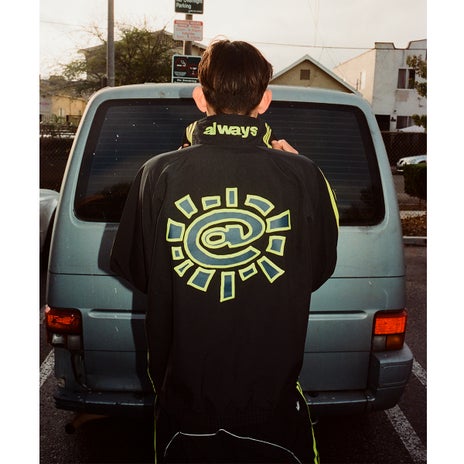 Adidas x Always Wind Jacket in Black/Solar Slime