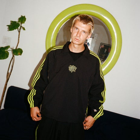 Adidas x Always Wind Jacket in Black/Solar Slime