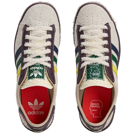 Adidas x Brain Dead Forest Hills Shoe in Cream/Pantone/Night Red