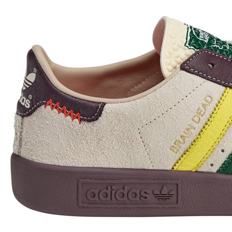 Adidas x Brain Dead Forest Hills Shoe in Cream/Pantone/Night Red