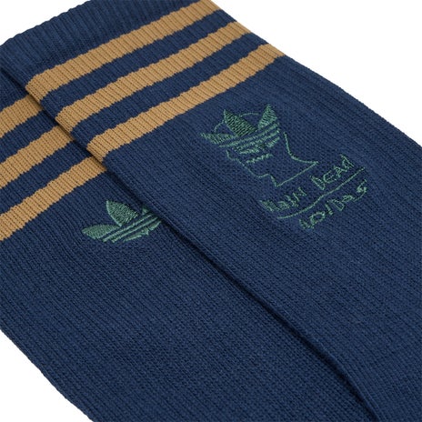 Adidas x Brain Dead Sock in Navy/Brown/Amazon Green