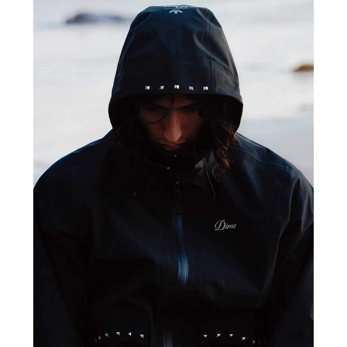 Adidas X Dime Gazelle Studded 3L Gore-Tex Jacket in Black