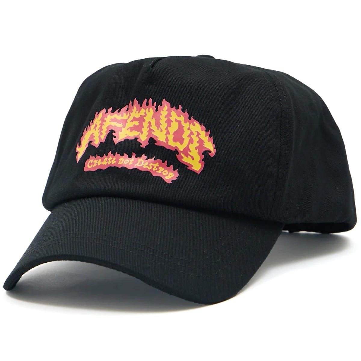 Afends Flame On Recycled Five Panel Cap in Black | Boardertown