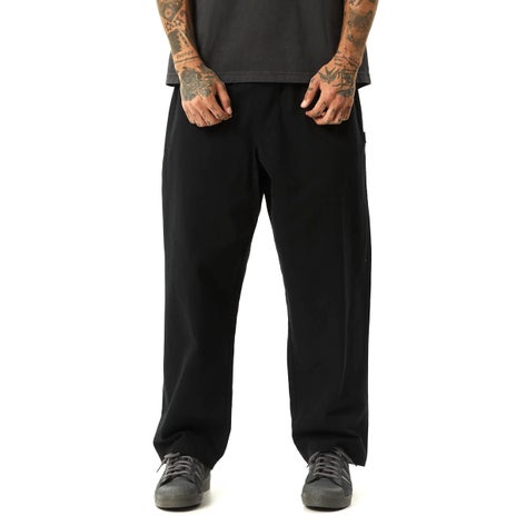 Afends Ninety Eights Elastic Waist Pant in Black