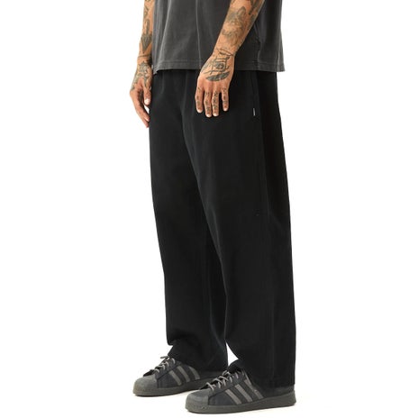 Afends Ninety Eights Elastic Waist Pant in Black