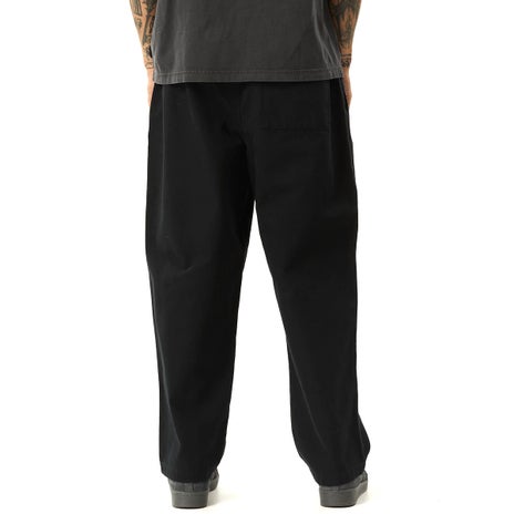 Afends Ninety Eights Elastic Waist Pant in Black