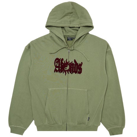 Afends Sun Bite Recycled Zip Hood in Oil Green