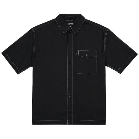 Afends Techno Hemp S/S Shirt in Black