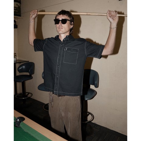 Afends Techno Hemp S/S Shirt in Black