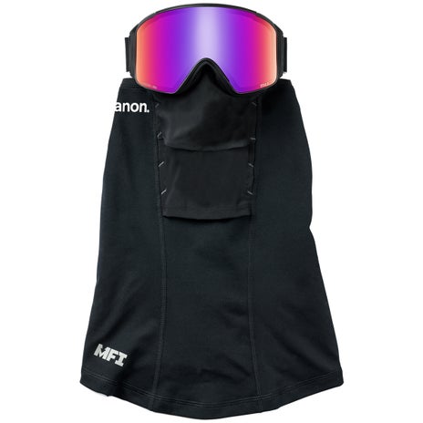 Anon M4S Cylindrical Goggles + Bonus Lens + MFI Face Mask in Black/Perceive Sunny Red