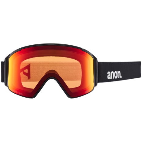 Anon M4S Cylindrical Goggles + Bonus Lens + MFI Face Mask in Black/Perceive Sunny Red