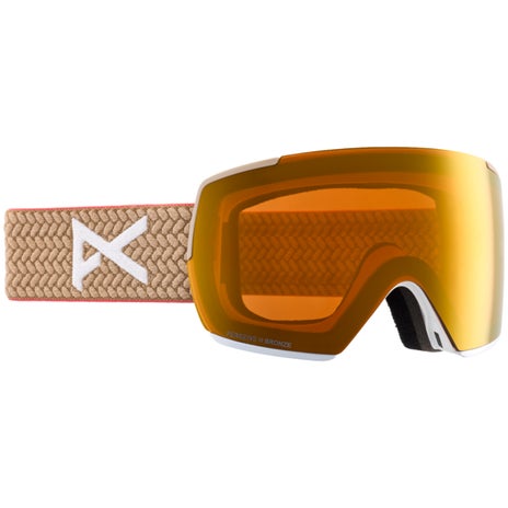 Anon M5 Low Bridge Goggles + Bonus Lens + MFI Face Mask in Summit Taupe/Perceive Sunny Bronze