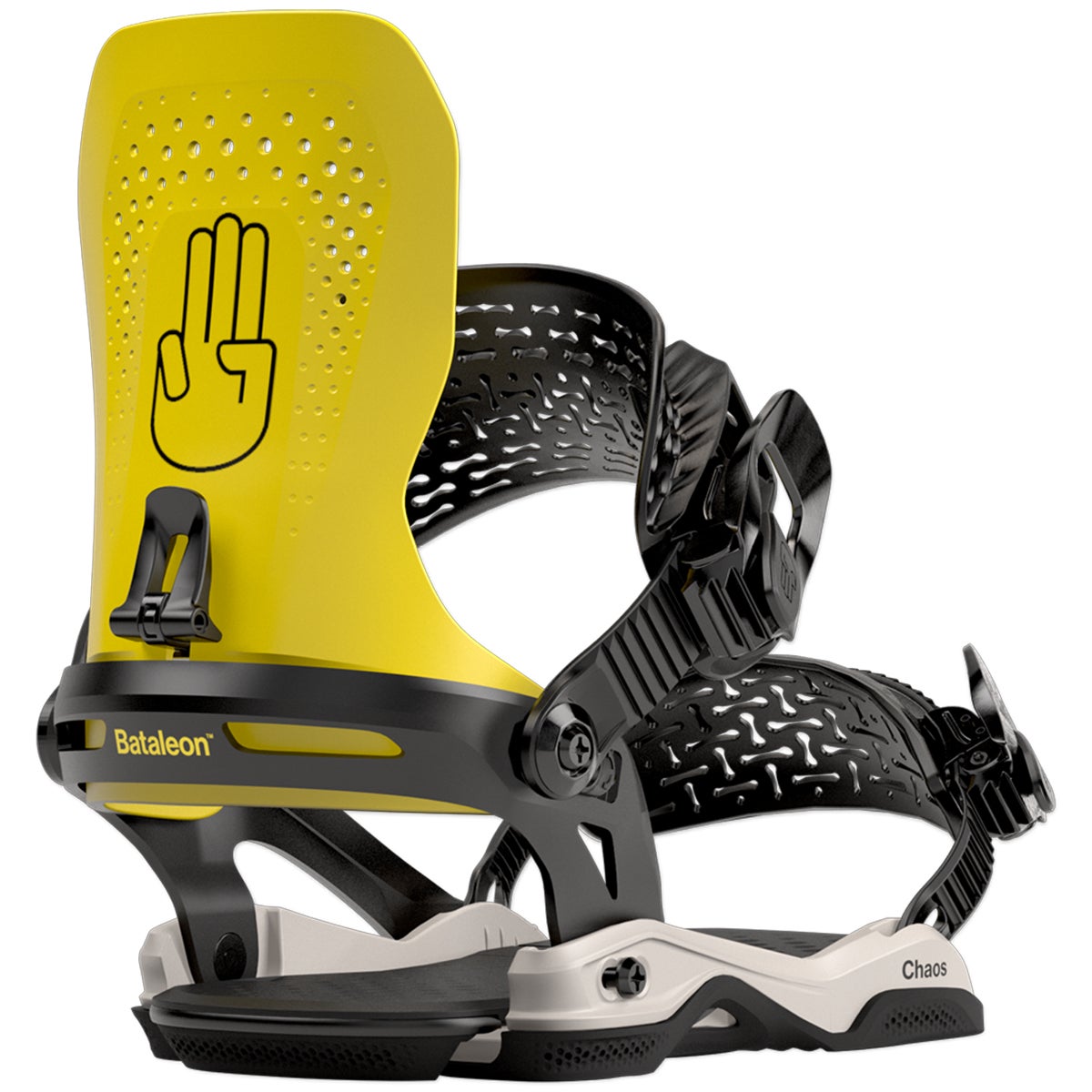 Bataleon Chaos Asymwrap Snowboard Bindings 2023 in Yellow Boardertown