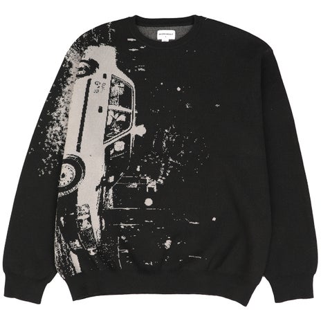 Beyond Medals Jacquard Knit Sweater in Black