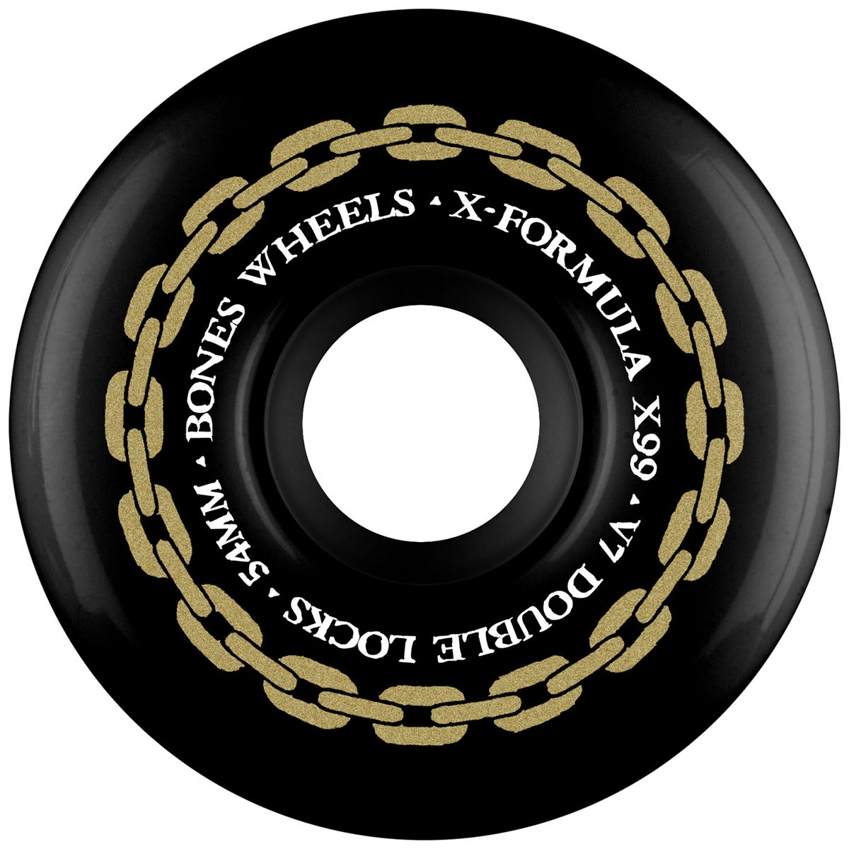 Bones V7 X-Formula Double Lock 99A Skateboard Wheels in Black