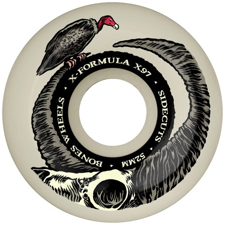 Bones X-Formula Floor Horns V5 Sidecut 97A Skateboard Wheels in White