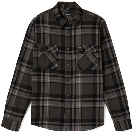 Brixton Seagaze Flannel L/S Shirt in Black/Charcoal