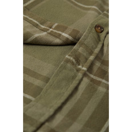 Brixton Seagaze Flannel L/S Shirt in Vetiver Grey/Olive Surplus