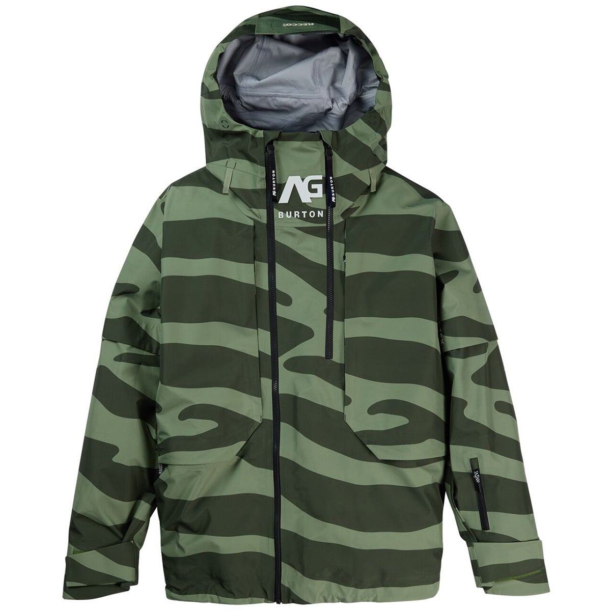 Burton AG Hardpack 3L GoreTex Jacket in Hedge Green Zebra Boardertown