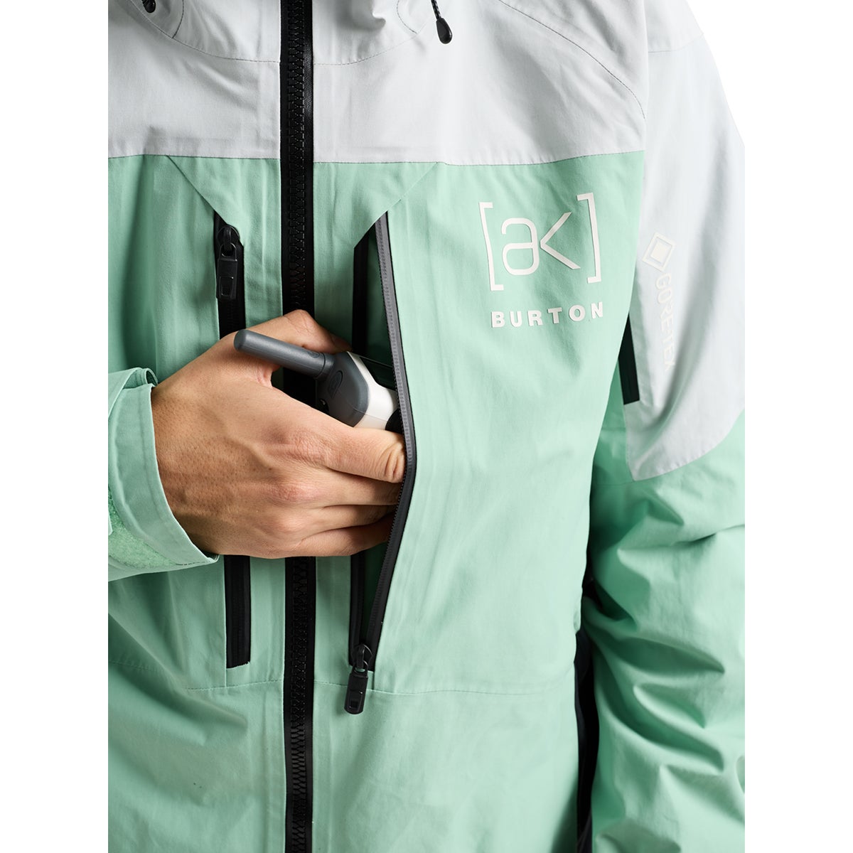 Burton [ak] Swash Gore-Tex 2L Jacket in Grey Cloud/Soft Sage/True